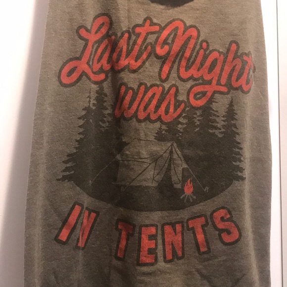 ‘Last night was in tents’ racerback tank- no tag - Picture 2 of 4